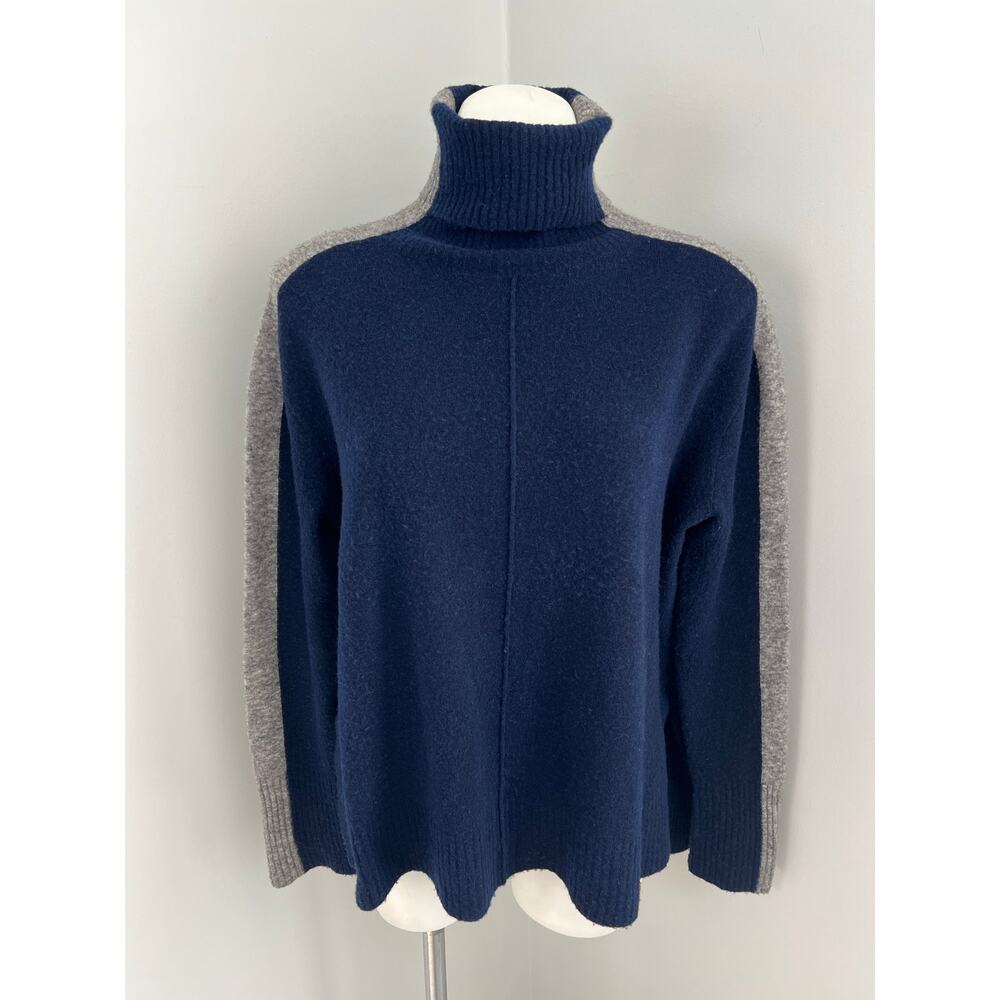 Women's Athleta Transit Blue Gray Merino Wool Sweater Medium